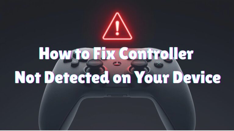 Generic game controller not detected on device with connection error icon