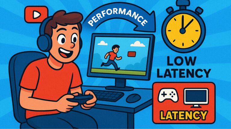 Illustration of reducing input delay during screen recording or streaming with low-latency performance settings